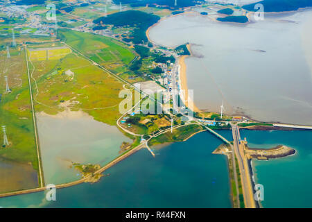 Luftaufnahmen von Südkorea island Stockfoto