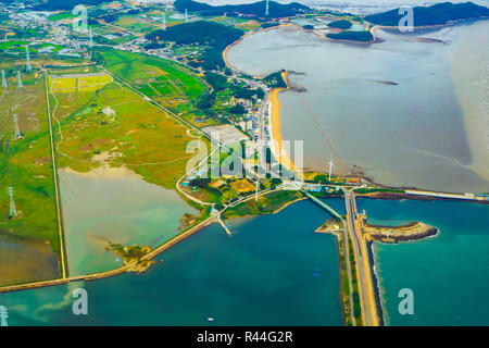 Luftaufnahmen von Südkorea island Stockfoto