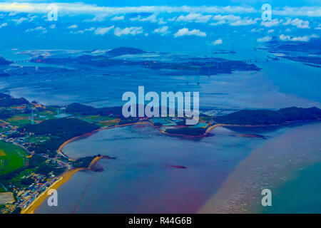 Luftaufnahmen von Südkorea island Stockfoto