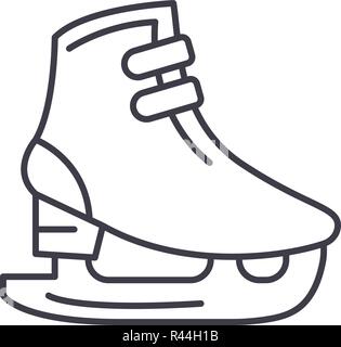 Schlittschuhe Symbol Leitung Konzept. Schlittschuhe Vector Linear Abbildung, Symbol, Zeichen Stock Vektor