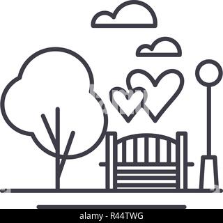 Park Symbol Leitung Konzept. Park Vector Linear Abbildung, Symbol, Zeichen Stock Vektor