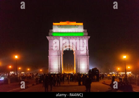 India Gate bei Nacht Stockfoto