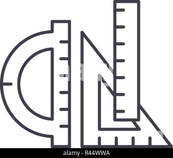 Lineale Symbol Leitung Konzept. Lineale Vector Linear Abbildung, Symbol, Zeichen Stock Vektor