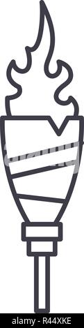 Sport taschenlampe Symbol Leitung Konzept. Sport taschenlampe Vector Linear Abbildung, Symbol, Zeichen Stock Vektor