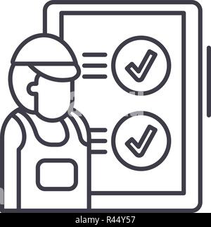 Technische Inspektion Symbol Leitung Konzept. Technische Inspektion Vector Linear Abbildung, Symbol, Zeichen Stock Vektor