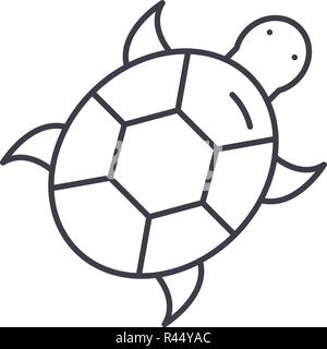 Turtle Symbol Leitung Konzept. Turtle Vector Linear Abbildung, Symbol, Zeichen Stock Vektor