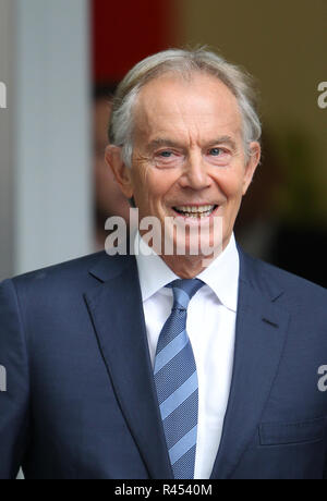 London, UK, 25. November 2018. Tony Blair wurde in den BBC Studios für die Andrew Marr Show gesehen Stockfoto