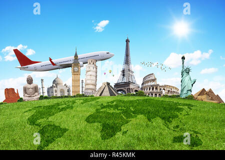 Abbildung: berühmte Denkmal auf grünem Gras Stockfoto