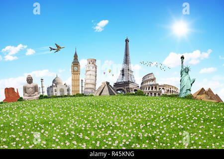 Abbildung: berühmte Denkmal auf grünem Gras Stockfoto