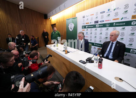 Neue Republik Irland manager Mick McCarthy während einer Pressekonferenz im Aviva Stadium, Dublin. Stockfoto