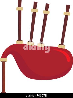 Red Dudelsack Symbol. Flache Darstellung der roten Dudelsack vektor Symbol für Web isoliert auf weißem Stock Vektor