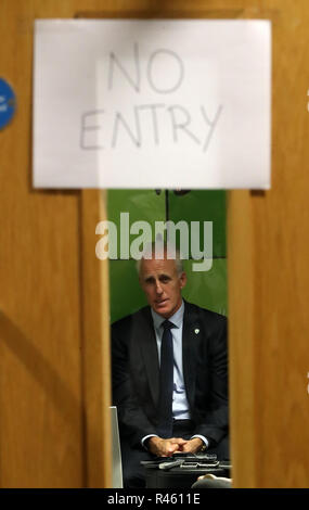 Neue Republik Irland manager Mick McCarthy während einer Pressekonferenz im Aviva Stadium, Dublin. PRESS ASSOCIATION Foto. Bild Datum: Sonntag, November 25, 2018. Siehe PA-Geschichte FUSSBALL-Republik. Photo Credit: Niall Carson/PA-Kabel Stockfoto