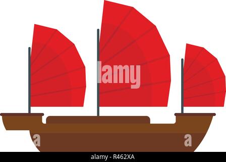 China Schiff Symbol. Flache Darstellung von China Schiff vektor Symbol für Web isoliert auf weißem Stock Vektor