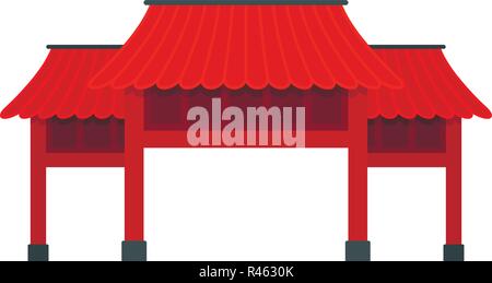 Red asiatischen arch Symbol. Flache Darstellung der roten asiatischen arch Vektor Symbol für Web isoliert auf weißem Stock Vektor
