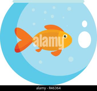 Fisch in runden Aquarium Symbol. Flache Darstellung von Fischen in Umlauf aquarium Vektor Symbol für Web isoliert auf weißem Stock Vektor