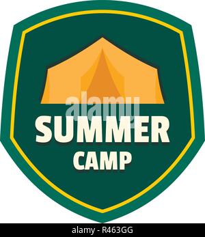 Sommer Camp zelt Logo. Flache Abbildung: Sommer Camp zelt Vektor Logo für Web isoliert auf weißem Stock Vektor
