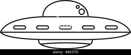 Ufo kosmischen Schiff Symbol. Umrisse ufo kosmischen Schiff vektor Symbol für Web Design auf weißem Hintergrund Stock Vektor