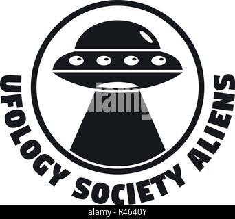 Die ufologie Gesellschaft aliens Logo. Einfache Abbildung der Ufologie Gesellschaft aliens Vektor Logo für Web Design auf weißem Hintergrund Stock Vektor