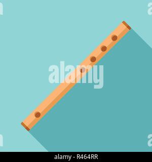 Holz Flöte Symbol. Flache Darstellung von Holz Flöte vektor Symbol für Web Design Stock Vektor