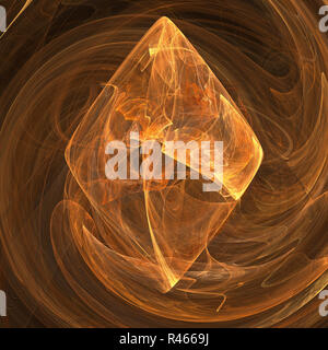 Gelbe Vertigo helix Wolken Kurven wandte sich an Diamond futuristische fractal Hintergrund Stockfoto