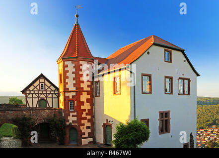 Der Kommandant Haus am Berg dilsberg im Abendlicht Stockfoto