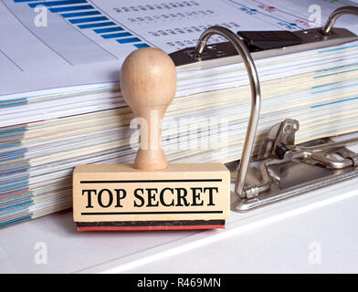 Top Secret Stempel im Büro Stockfoto