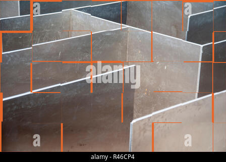 Metall Labyrinth mit Fliese Muster als Vorlage Stockfoto
