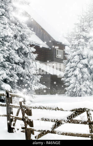 Traumhafte Winterlandschaft Stockfoto