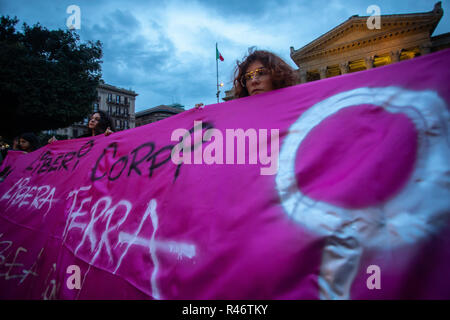 Italien: März gegen Gewalt gegen Frauen in Palermo Stockfoto