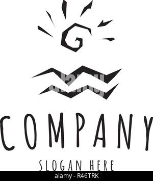 Sonne und Wave vector Logo Image Stock Vektor