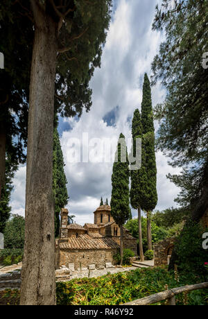 Kaisariani, Byzantinische Kloster am Berg Hymettus, in der Nähe von Athen, Griechenland. Weltkulturerbe. Stockfoto