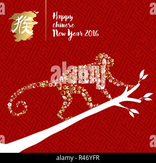 2016 happy Chinese New Year monkey China ape Baum Stockfoto