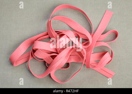 Rosa Baumwolle Bias binding tape Nahaufnahme Stockfoto