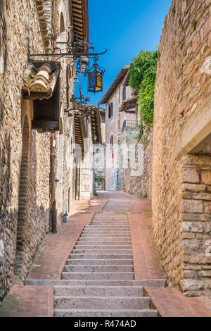 Ein malerischer Anblick in Assisi. Provinz Perugia, Umbrien, Italien. Stockfoto