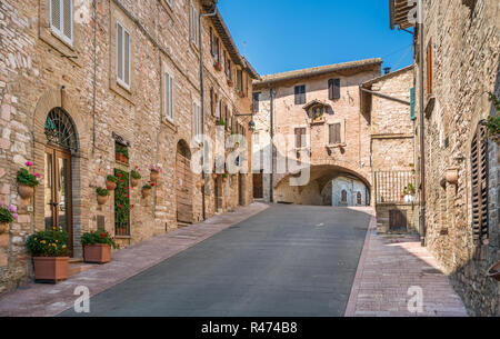 Ein malerischer Anblick in Assisi. Provinz Perugia, Umbrien, Italien. Stockfoto