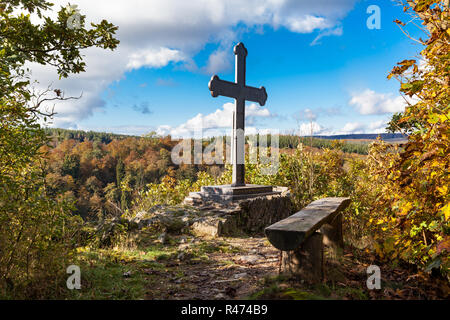 Blick in das Eiserne Kreuz der Maegdetrappe Stockfoto