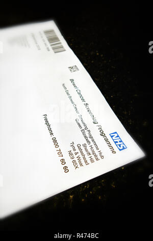 NHS Darmkrebs Programm Briefkopf Stockfoto