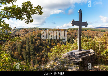 Blick in das Eiserne Kreuz der Maegdetrappe Stockfoto