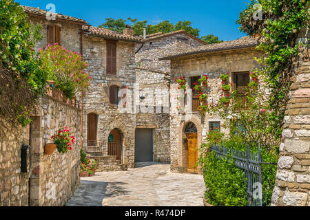 Ein malerischer Anblick in Assisi. Provinz Perugia, Umbrien, Italien. Stockfoto