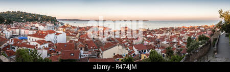 Panorama der Stadt Piran, Slowenien Stockfoto