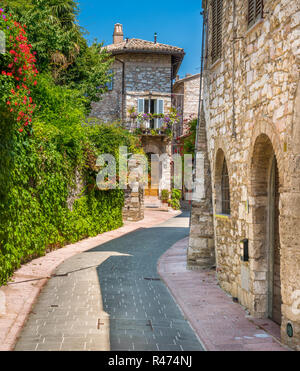 Ein malerischer Anblick in Assisi. Provinz Perugia, Umbrien, Italien. Stockfoto