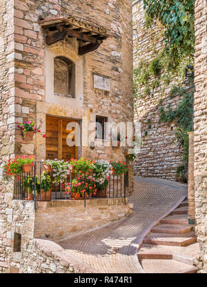 Ein malerischer Anblick in Assisi. Provinz Perugia, Umbrien, Italien. Stockfoto