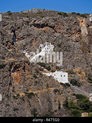 Saint John auf der Klippe Kloster in der Nähe Kapsali Dorf in Kythira Island, Griechenland. Stockfoto