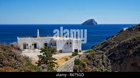 Meerblick in der Nähe Kapsali, Dorf, Kythira, Griechenland. Stockfoto