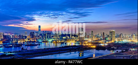 Hong Kong City sunset Stockfoto