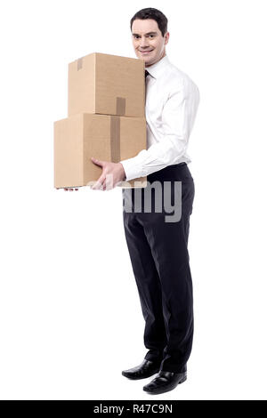 Wo soll ich die Boxen? Stockfoto