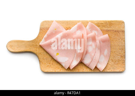 Scheiben Wurst Mortadella Stockfoto