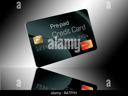 Hier ist eine Pre-paid Kreditkarte Credit Score zu verbessern. Stockfoto