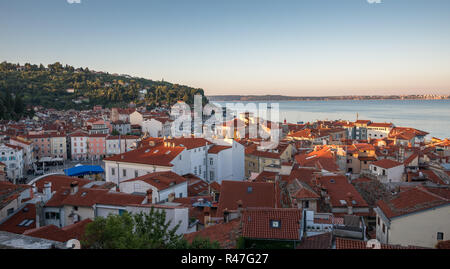 Blick auf die Stadt Piran, Slowenien Stockfoto