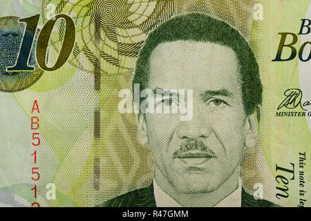 Detail von 10 Botswana Pula Banknote Stockfoto